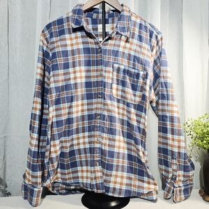 Universal Thread Blue and Brown Plaid Casual Shirt